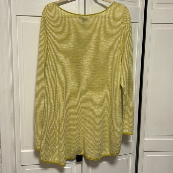 Eileen Fisher Woman sz. 2X lime green and white lightweight sweater. Beautiful! - Picture 7 of 8
